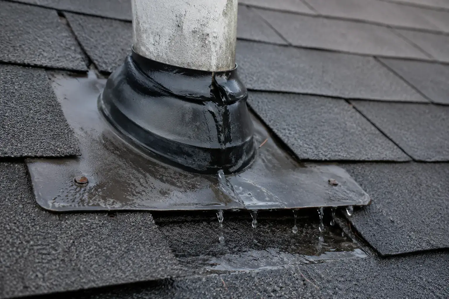 Leaking pipe boot and commercial roofing repair services in Raleigh NC